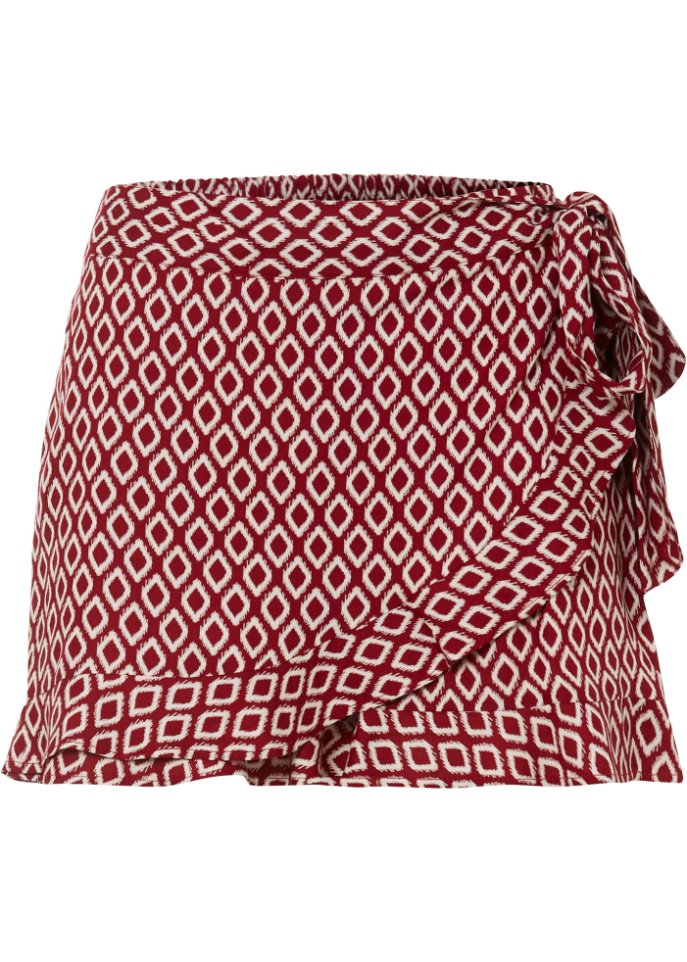 Shorts in Rockoptik in rot von vorne - RAINBOW