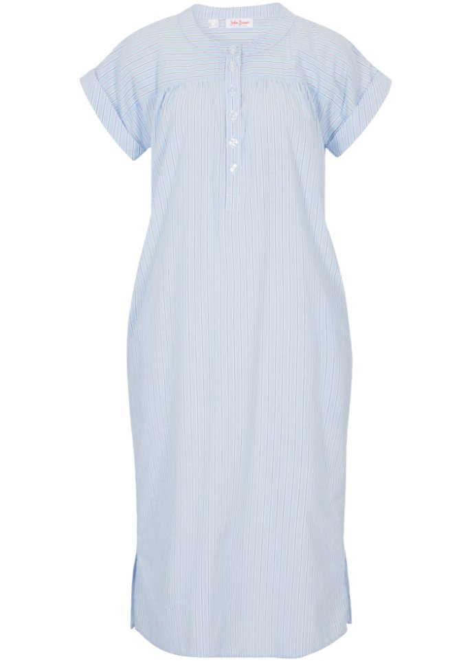 Kaftan-Kleid, gestreift in blau von vorne - John Baner JEANSWEAR