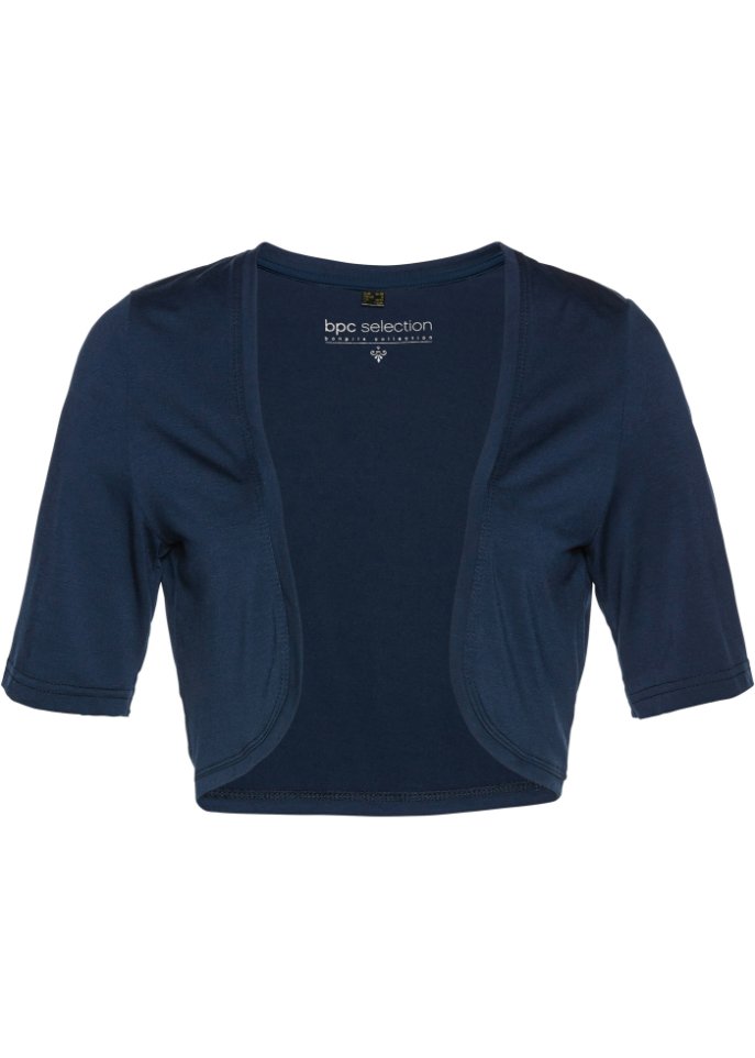 Shirt-Bolero in blau von vorne - bpc selection