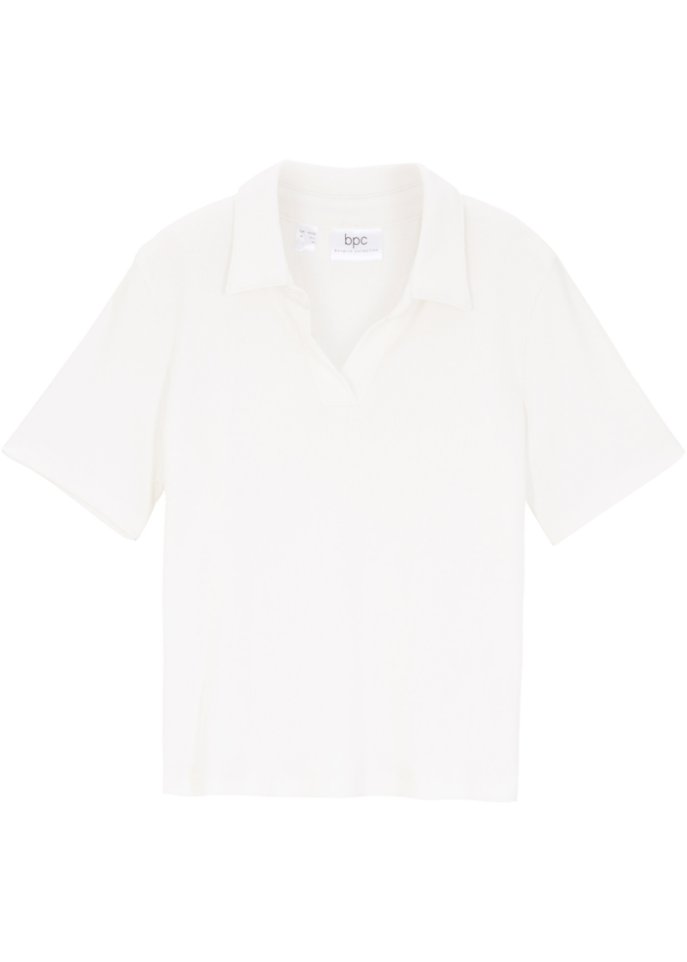 Mädchen Poloshirt in weiß von vorne - bpc bonprix collection