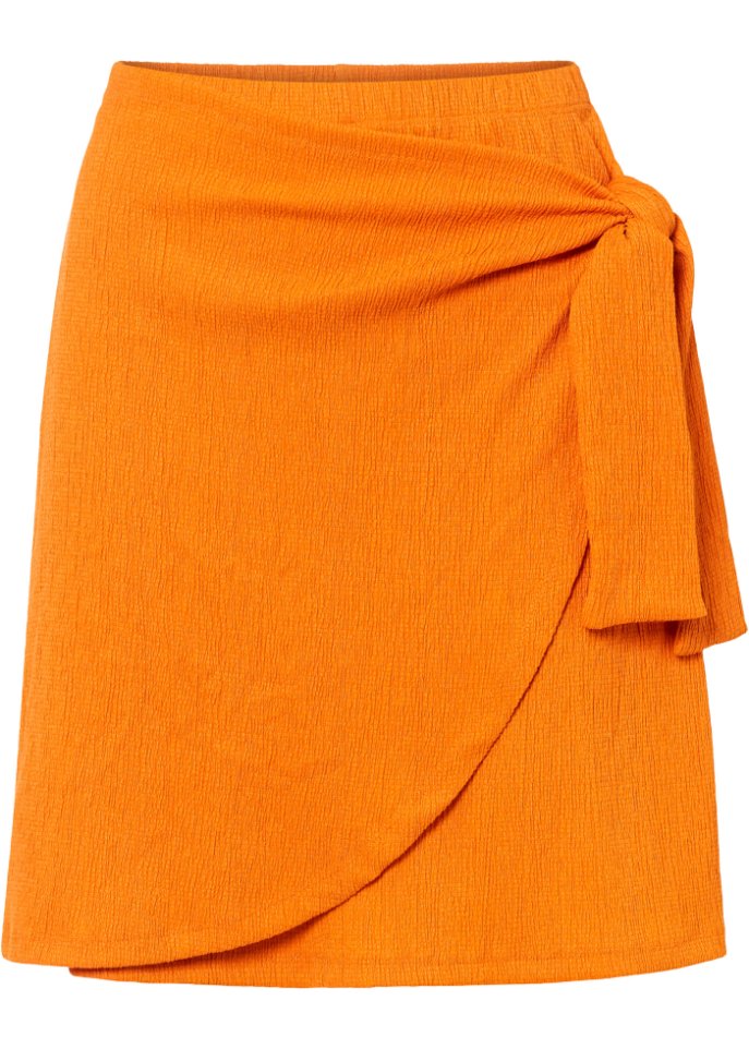 Shirtrock in Wickeloptik in orange von vorne - BODYFLIRT