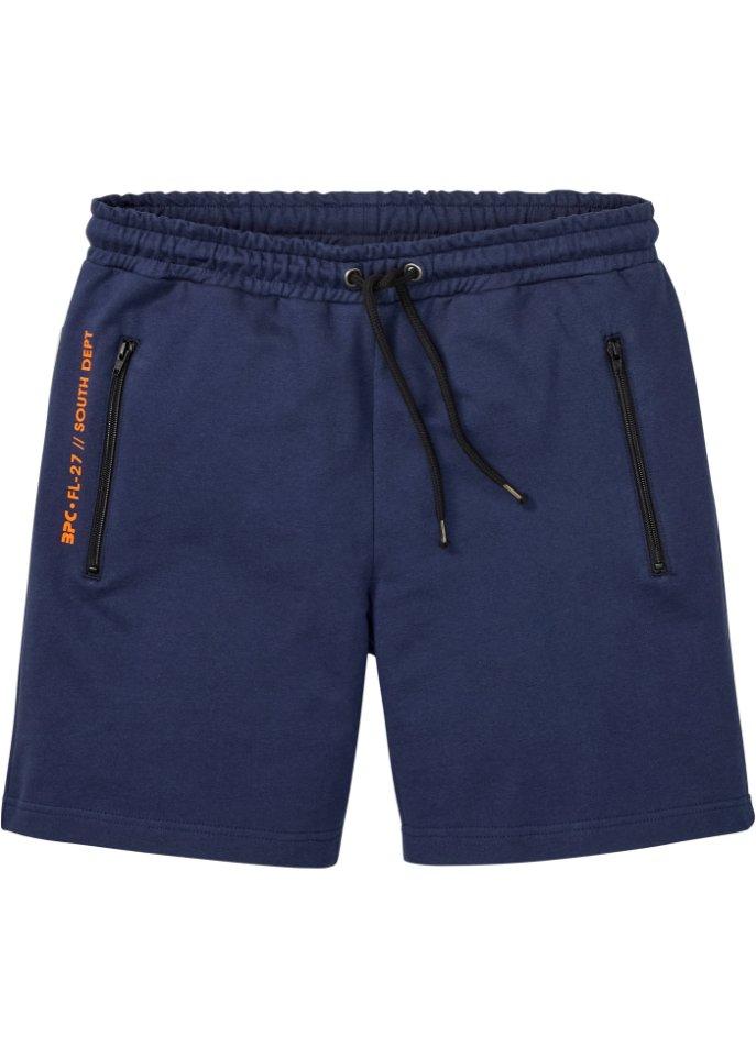 Sweat-Shorts in blau von vorne - bpc bonprix collection
