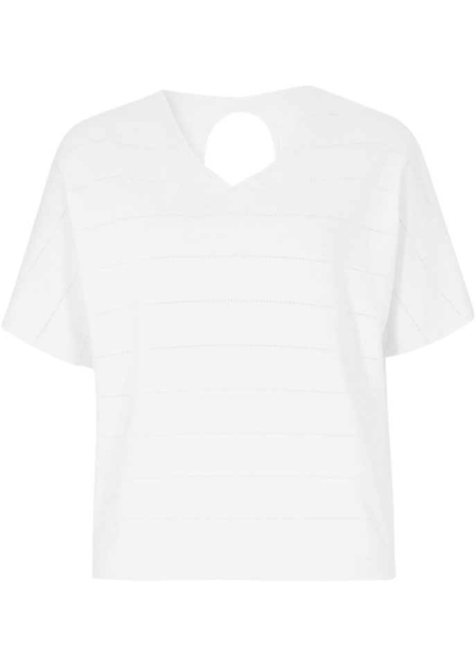 Ajour-Pullover in weiß von vorne - bpc selection
