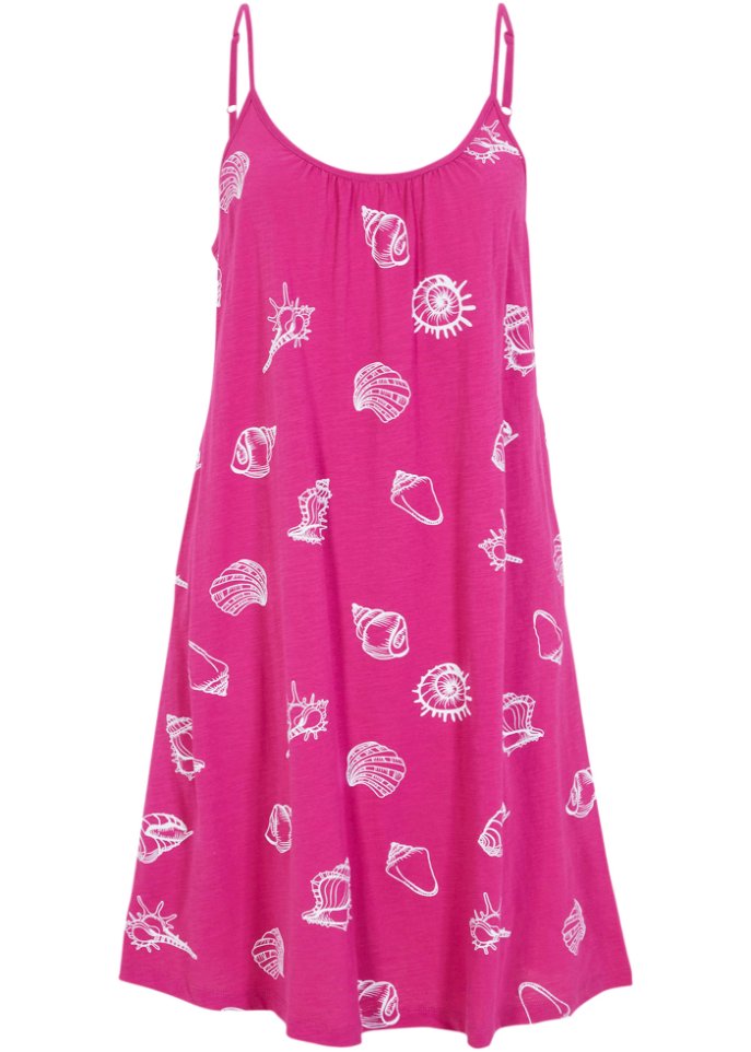 Hänger-Jerseykleid aus Bio-Baumwolle in pink von vorne - bpc bonprix collection