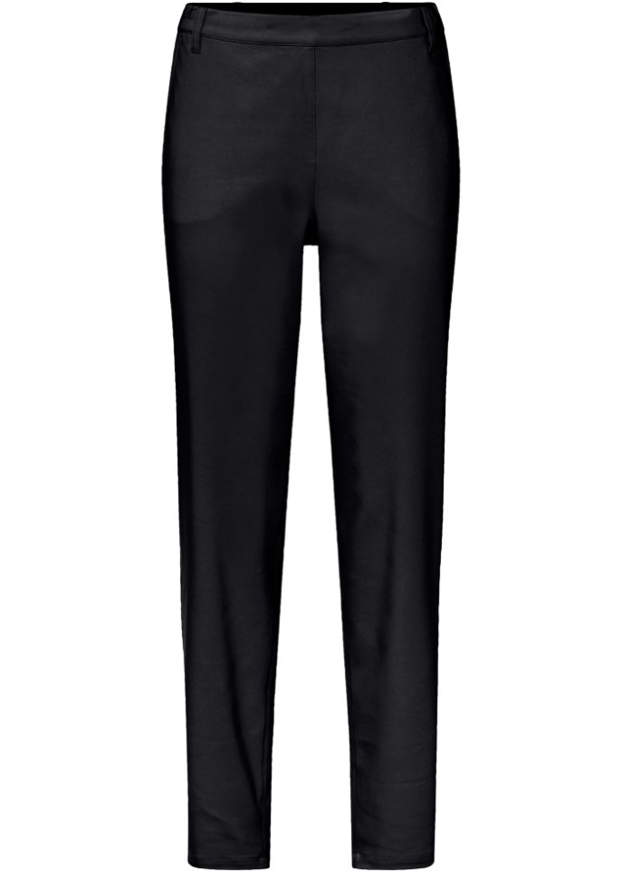 High-Waist-Hose mit Taschen und Bequembund, knöchellang in schwarz von vorne - bpc bonprix collection