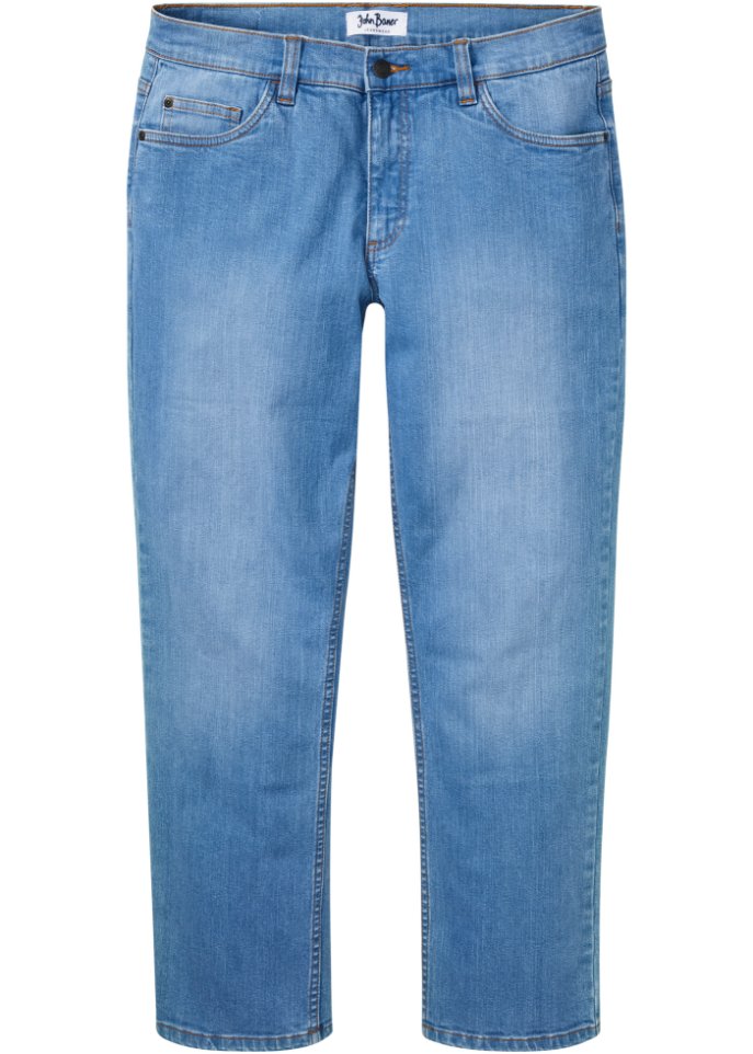 Essential Loose Fit Stretch-Jeans, Straight in blau von vorne - John Baner JEANSWEAR