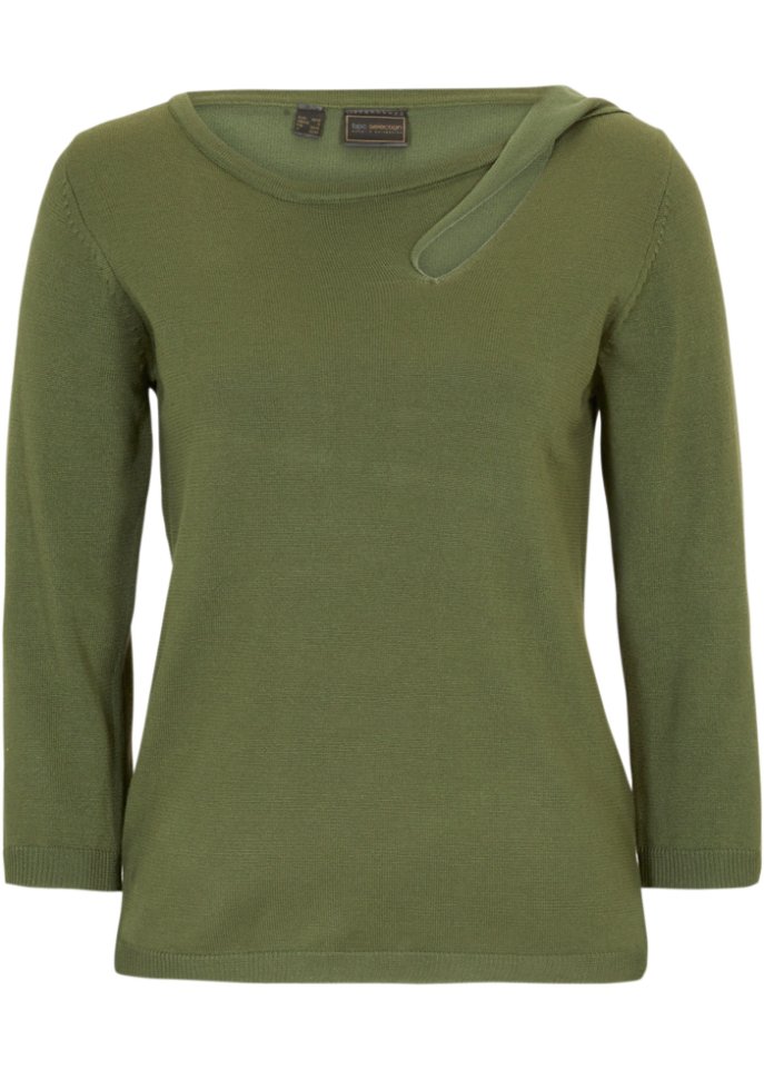 Pullover mit Detail in grün von vorne - bpc selection