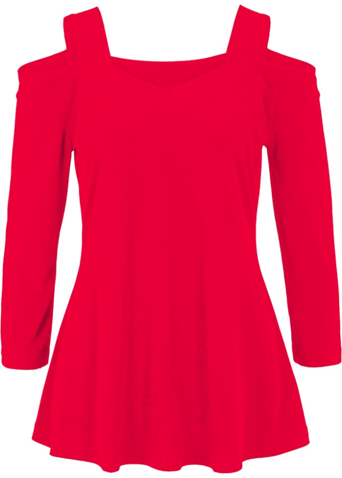 Cold-Shoulder-Shirt in rot von vorne - bpc selection