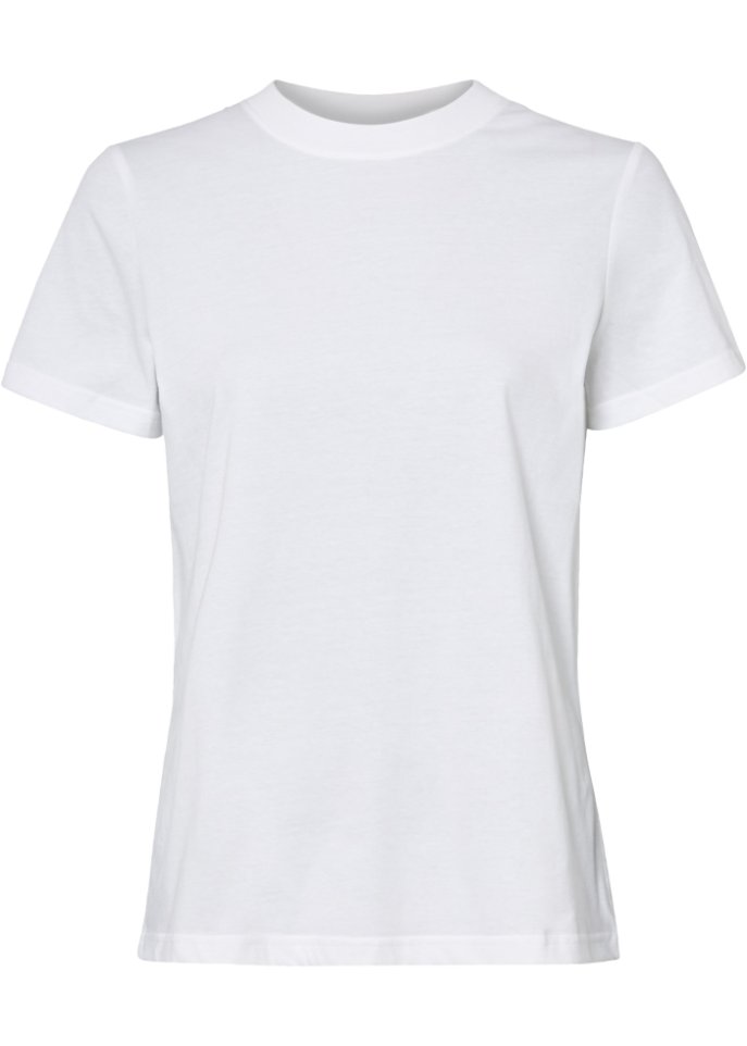 Shirt aus Bio-Baumwolle in weiß von vorne - bpc bonprix collection