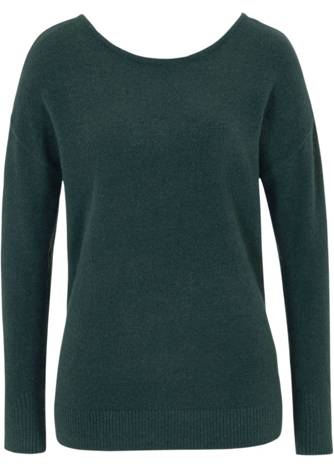 Pullover mit Schleifen in grün von vorne - bpc selection