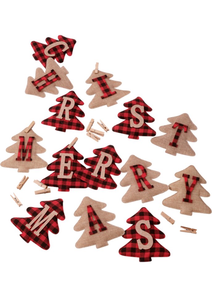 Weihnachts-Girlande mit Schriftzug in beige - bpc living bonprix collection