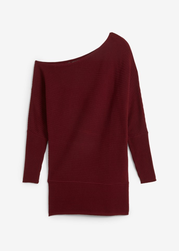 Pullover mit Carmen-Ausschnitt  in rot von vorne - bpc selection