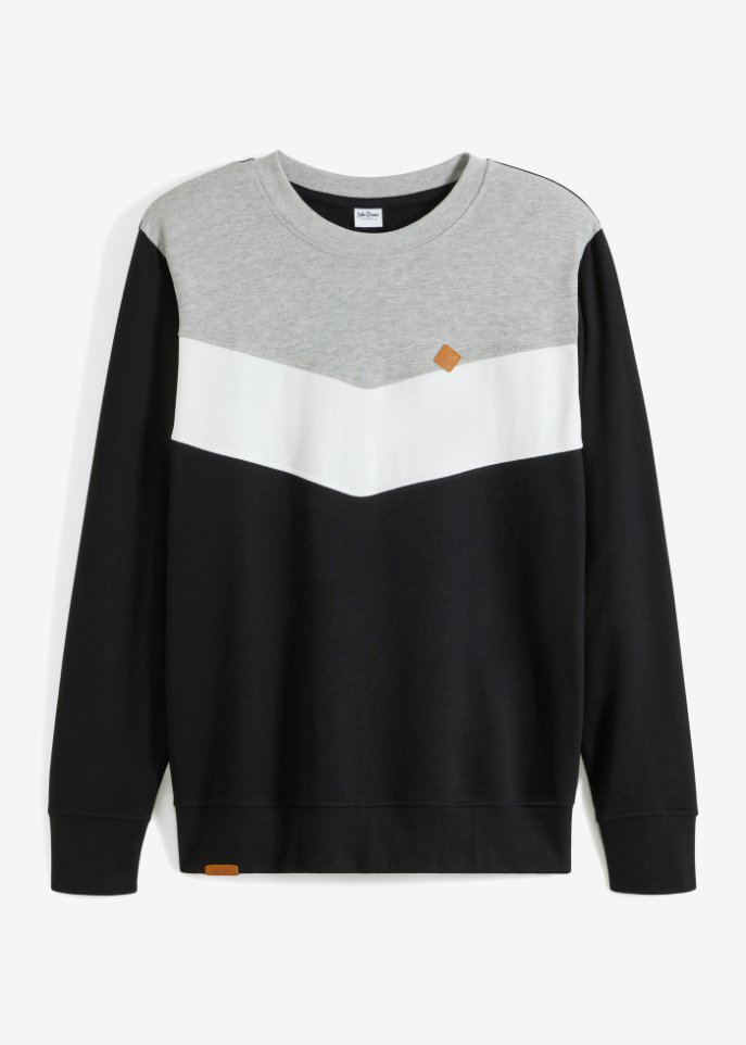 Sweatshirt mit recyceltem Polyester in grau von vorne - John Baner JEANSWEAR