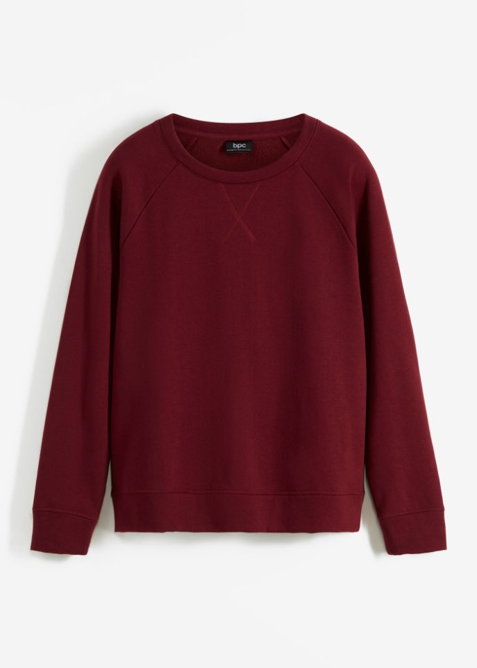 Basic Sweatshirt in rot von vorne - bpc bonprix collection