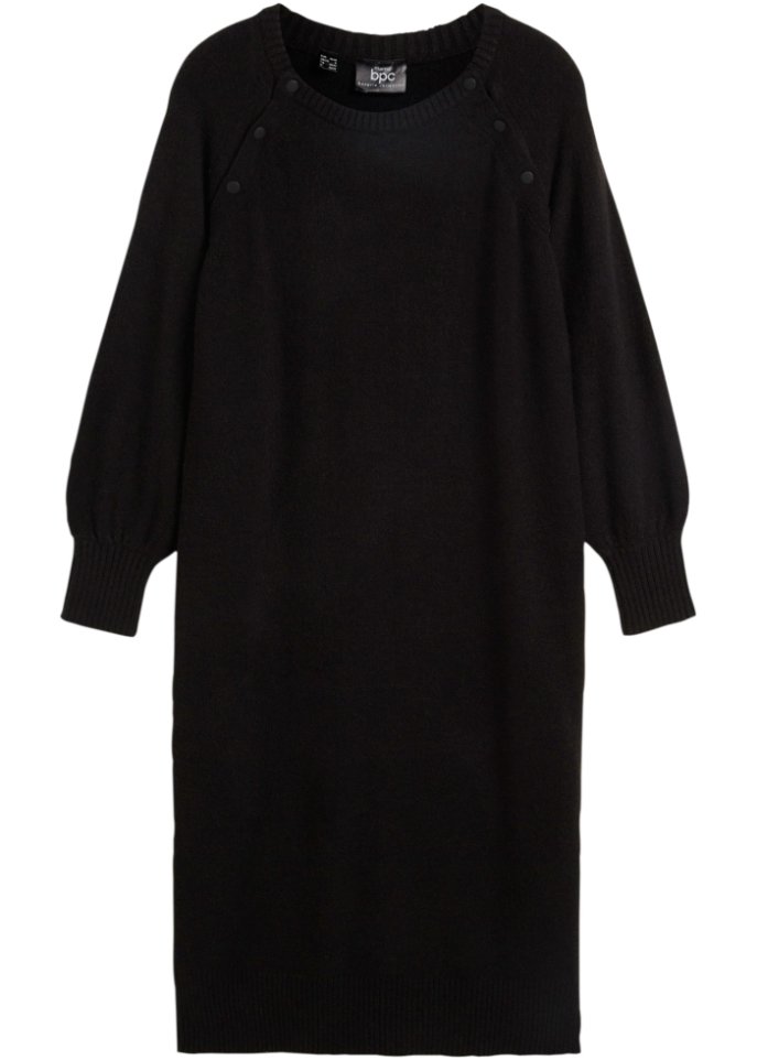 Umstandsstrickkleid / Stillstrickkleid in schwarz von vorne - bpc bonprix collection