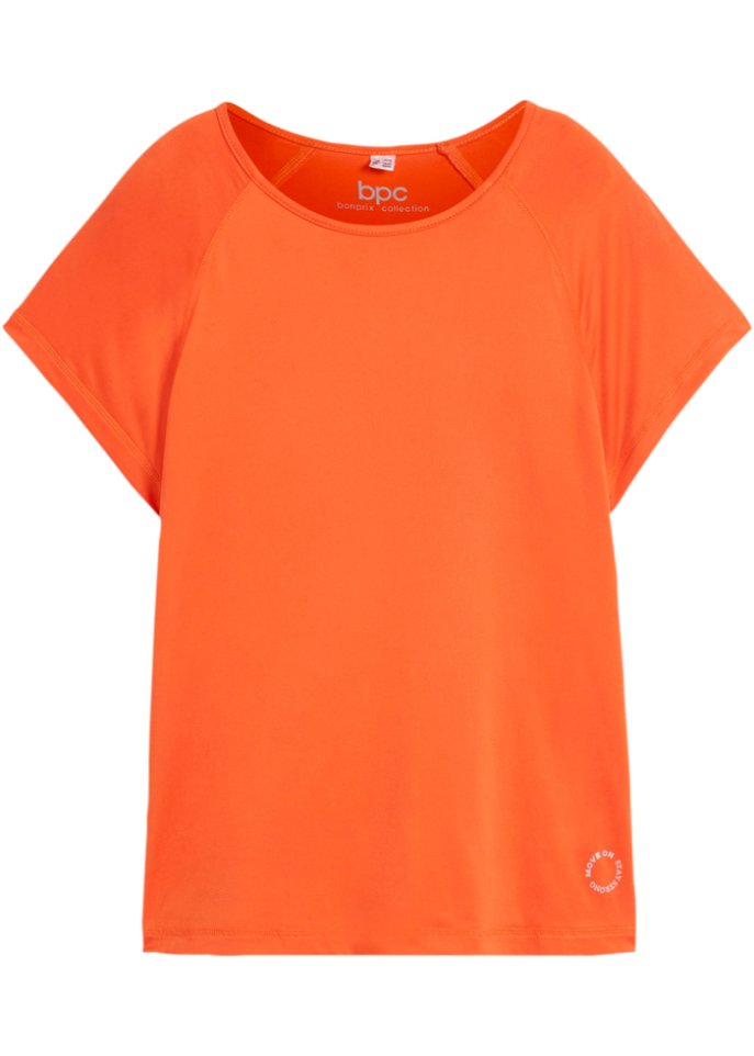 Sport-Shirt, schnelltrocknend, Slim Fit in orange von vorne - bpc bonprix collection