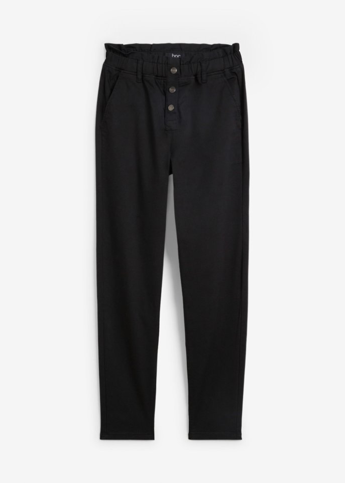 Straight Jeans, High Waist, Bequembund in schwarz von vorne - bpc bonprix collection