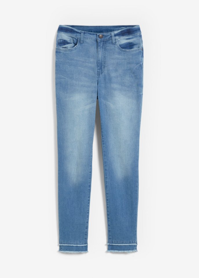 7/8 Ultra-Soft-Jeans in blau von vorne - John Baner JEANSWEAR