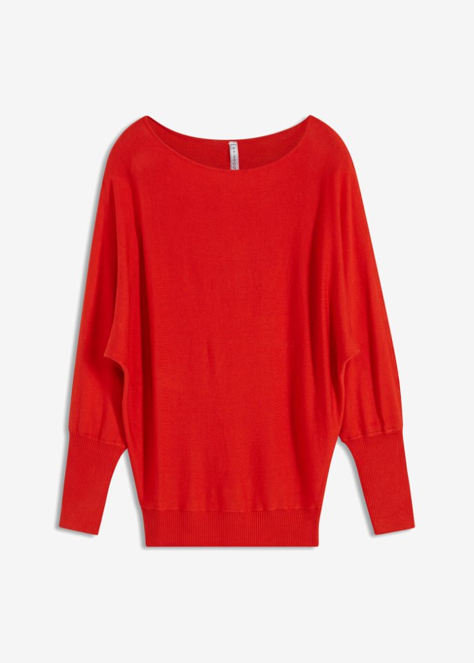 Pullover mit nachhaltiger Viskose in rot von vorne - BODYFLIRT