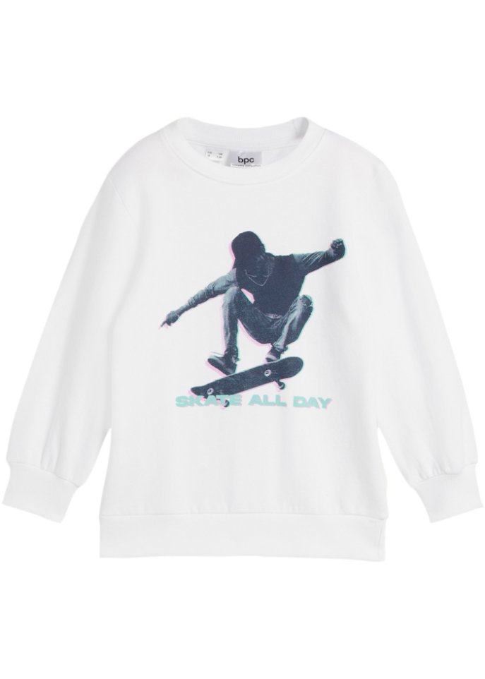 Jungen Sweatshirt in weiß von vorne - bpc bonprix collection