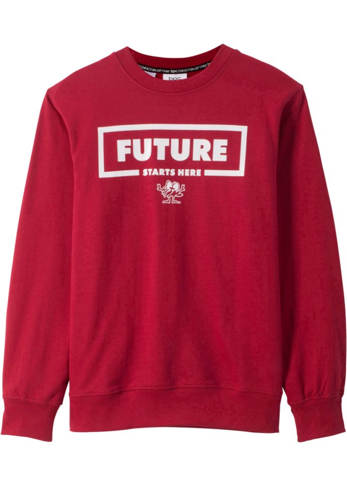 Sweatshirt mit Druck in rot von vorne - bpc bonprix collection