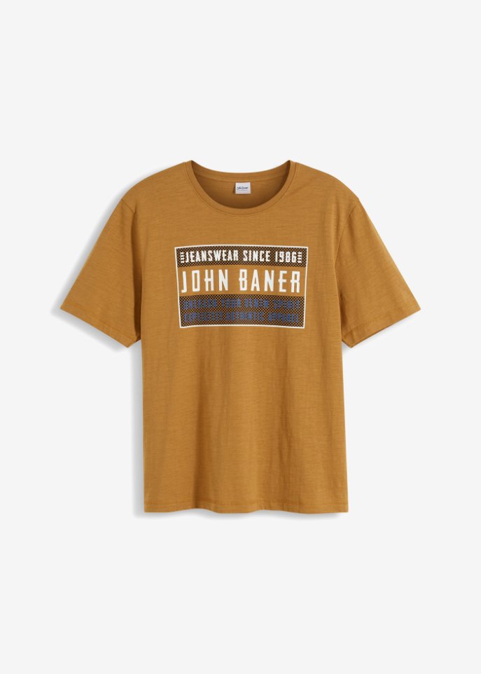 T-Shirt, Loose Fit in braun von vorne - John Baner JEANSWEAR
