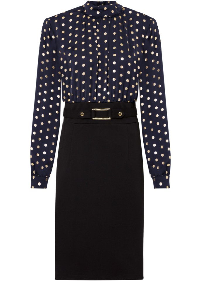 Kleid mit Polka-Dots in schwarz - BODYFLIRT boutique