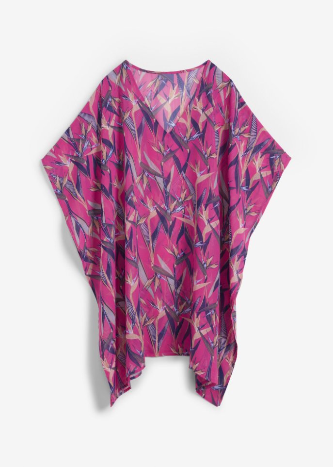 Strand Tunika-Kleid aus recyceltem Polyester in lila von vorne - bpc selection