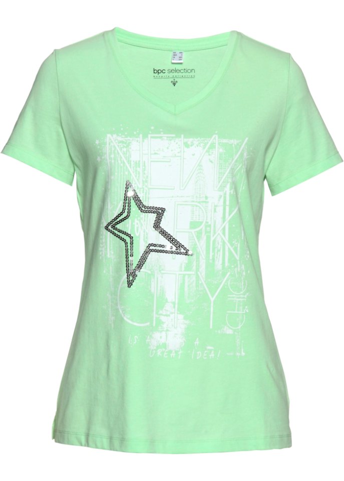 T-Shirt in grün von vorne - bpc selection
