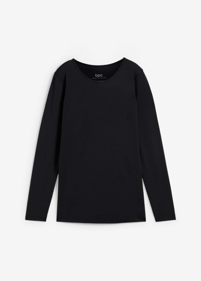 Sport Longshirt, schnelltrocknend in schwarz von vorne - bpc bonprix collection