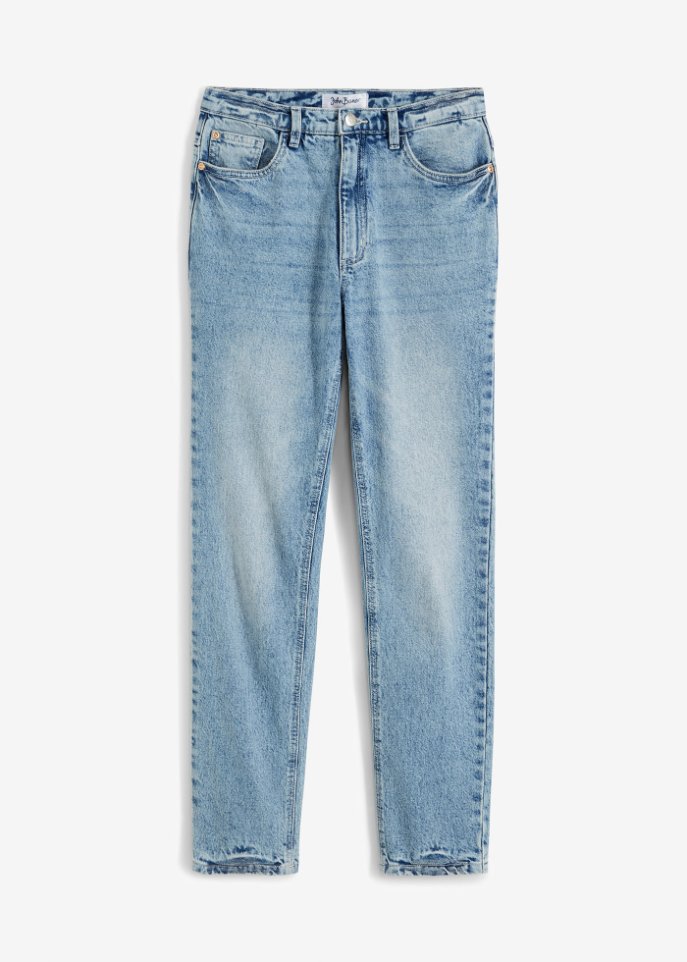 Straight Jeans High Waist in blau von vorne - John Baner JEANSWEAR