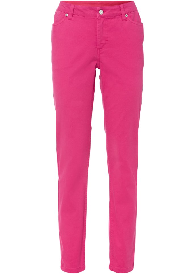 Stretch-Jeans in pink von vorne - BODYFLIRT