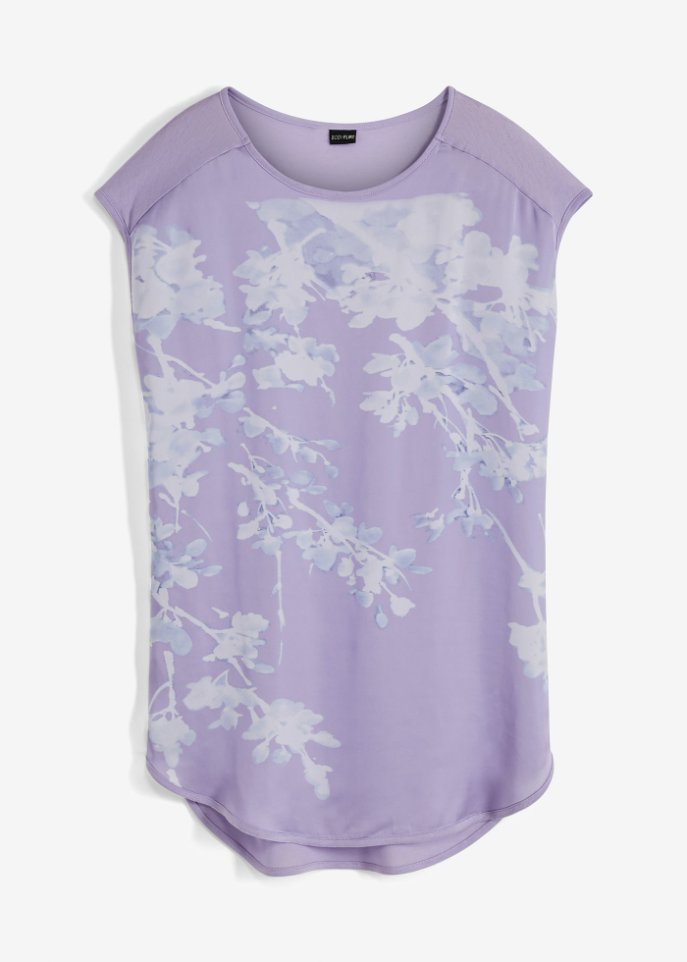 Longshirt in lila von vorne - BODYFLIRT