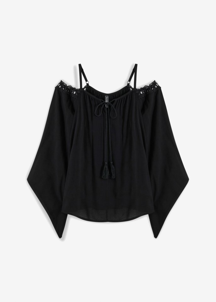 Bluse in schwarz von vorne - RAINBOW
