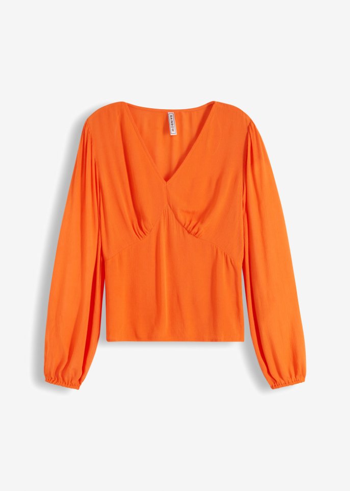 Bluse mit weiten Ärmeln in orange von vorne - RAINBOW