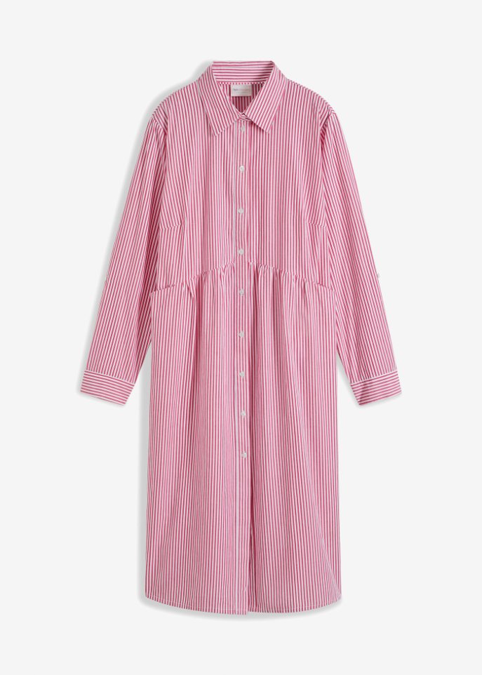 Hemdblusenkleid gestreift in pink von vorne - bpc selection