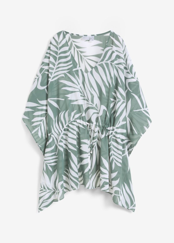 Strand Tunika-Kleid aus recyceltem Polyester in grün von vorne - bpc selection