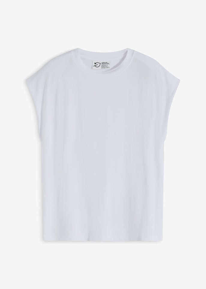 Shirt mit verstärkter Schulter in weiß von vorne - bpc bonprix collection