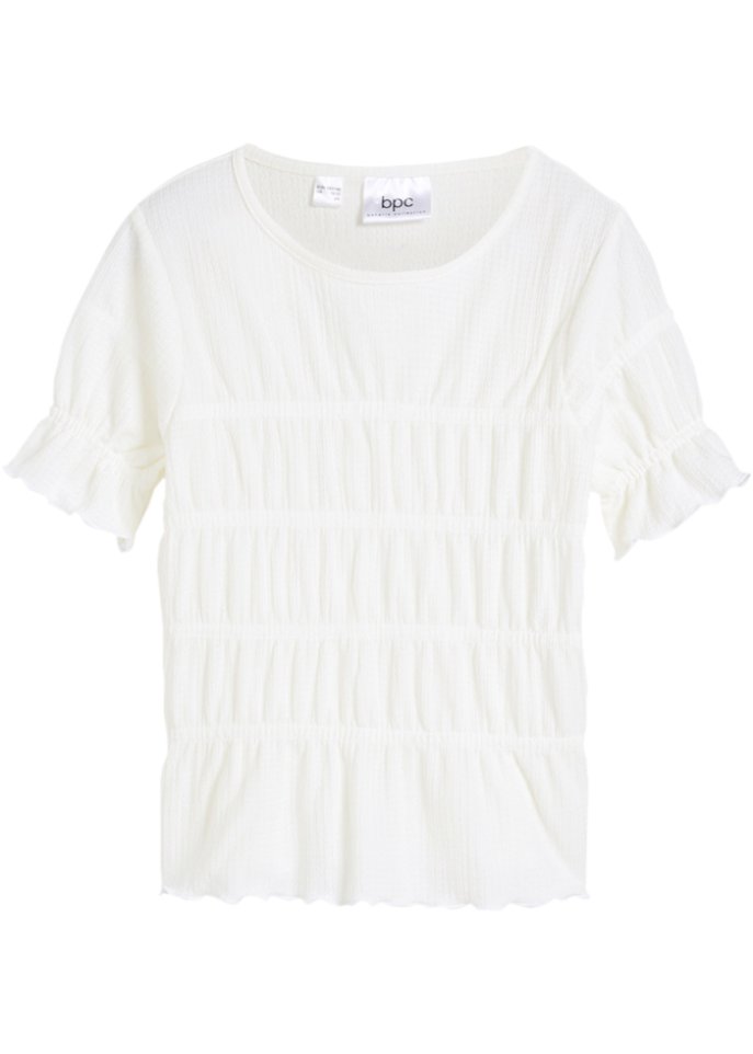 Mädchen Shirt in weiß von vorne - bpc bonprix collection