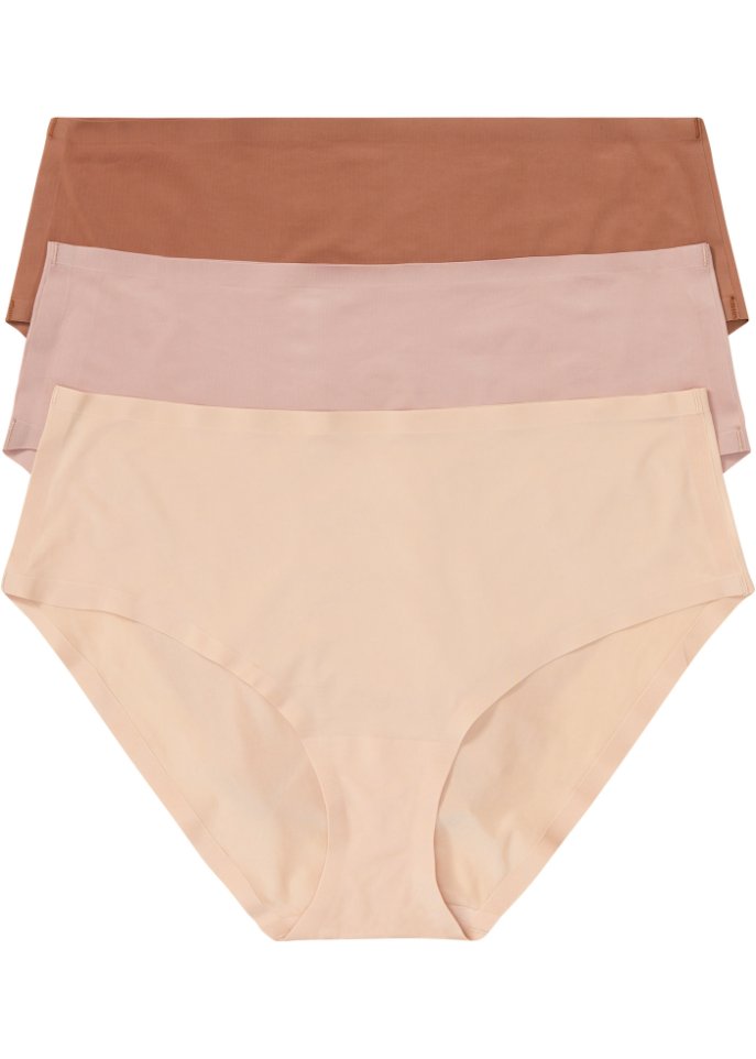Feel Comfort Nahtlose Panty (3er Pack) in rosa von vorne - bpc bonprix collection