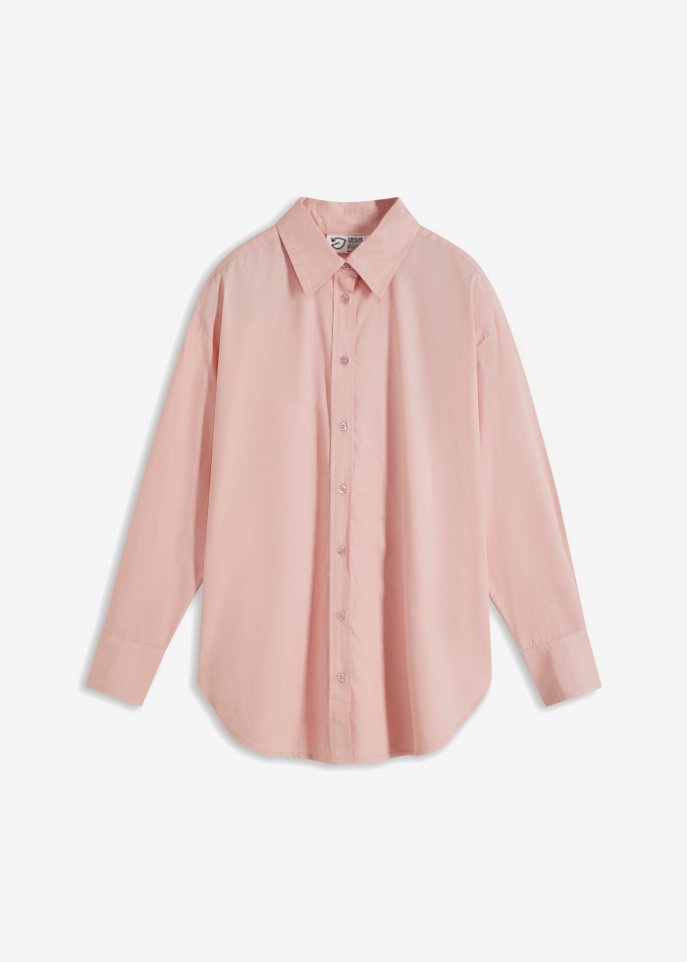 Oversized Hemd mit Knopfleiste in rosa von vorne - bpc bonprix collection