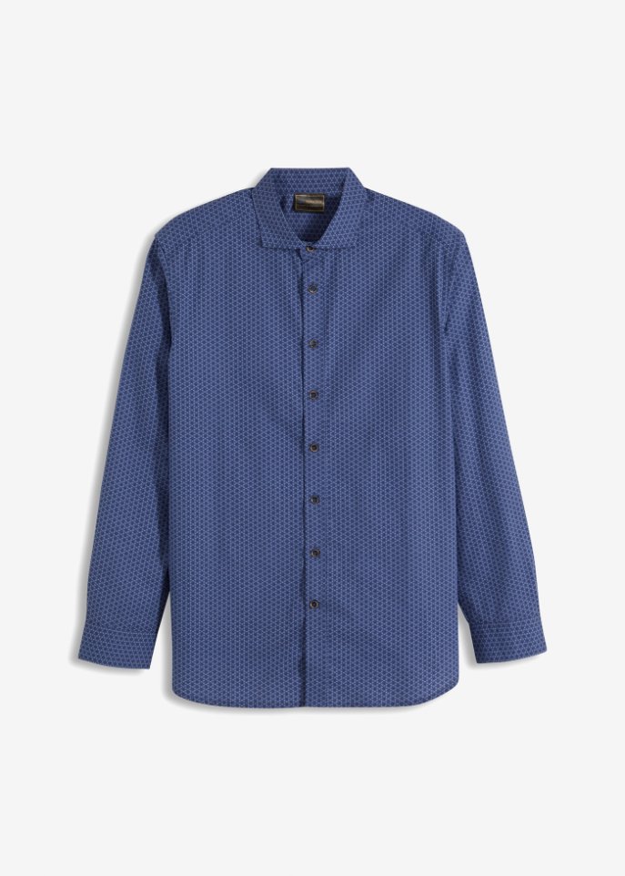 Langarmhemd in blau von vorne - bpc selection