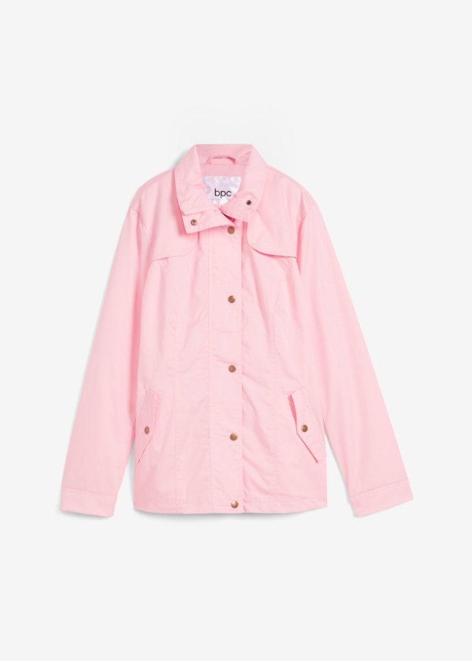 Jacke mit Stehkragen in rosa von vorne - bpc bonprix collection
