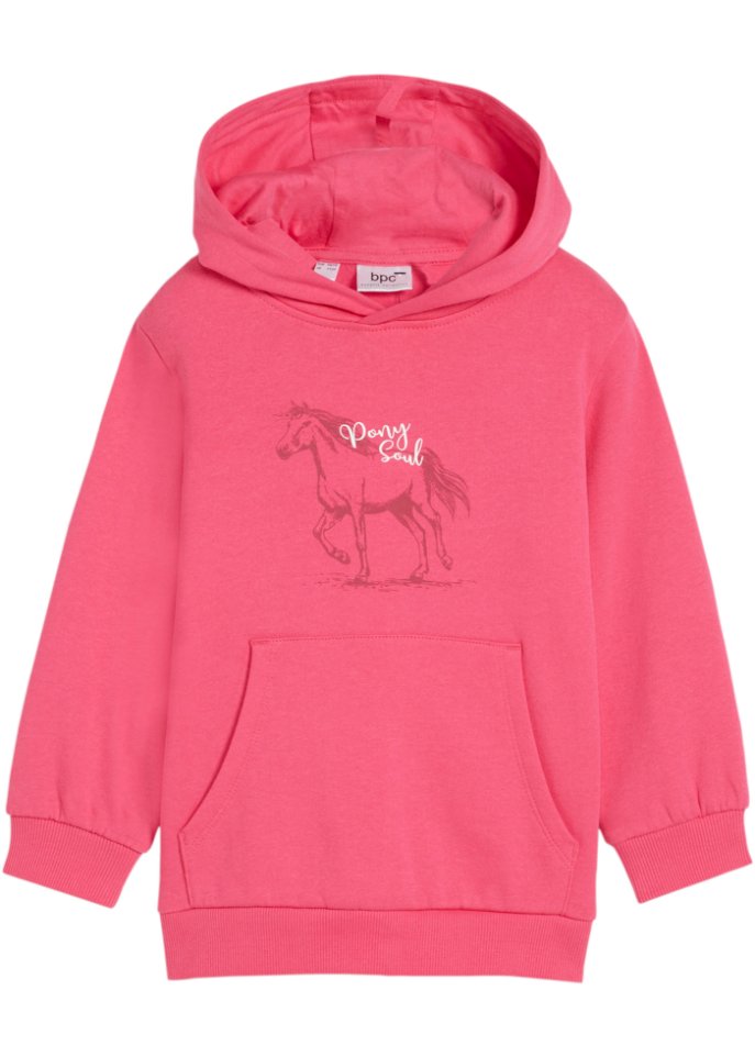 Mädchen Kapuzen-Sweatshirt  aus Bio Baumwolle in pink von vorne - bpc bonprix collection
