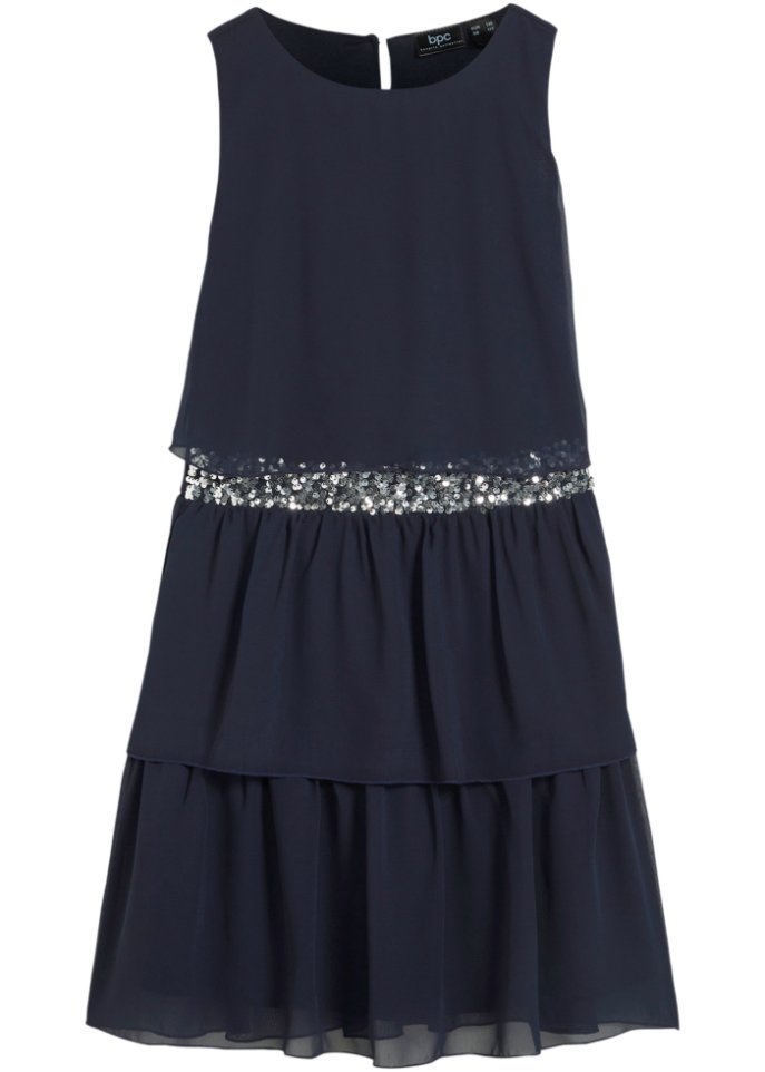 Festliches Mädchen Kleid in blau von vorne - bpc bonprix collection