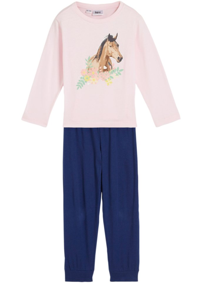 Mädchen Pyjama  in rosa von vorne - bpc bonprix collection