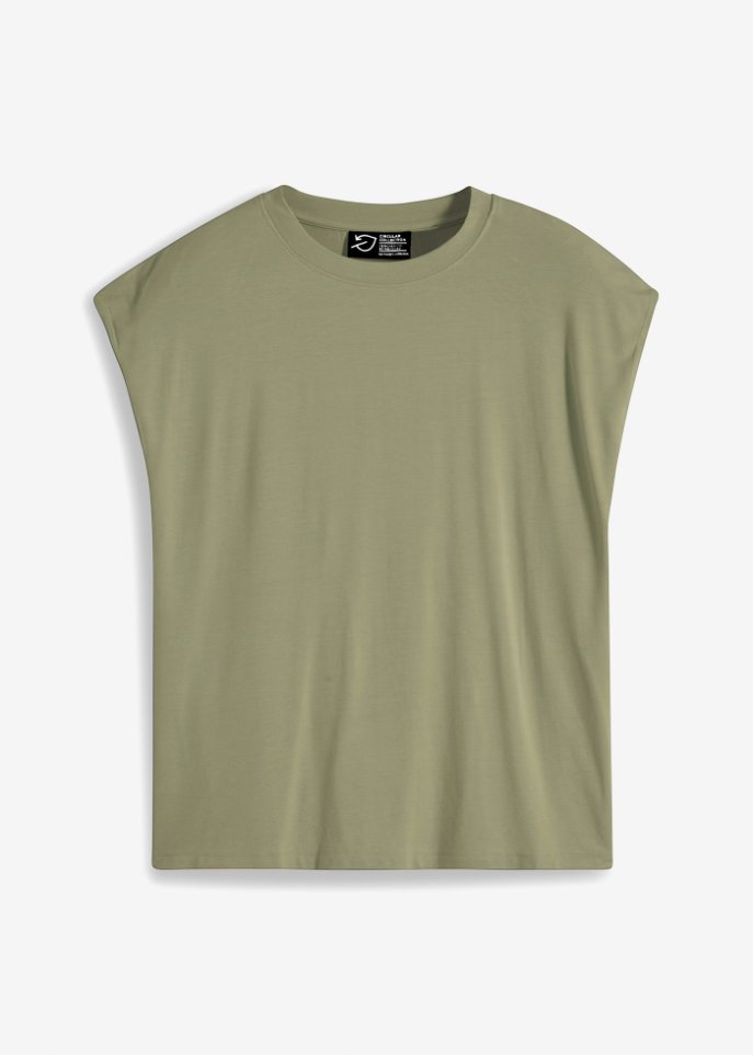 Shirt mit verstärkter Schulter in grün von vorne - bpc bonprix collection