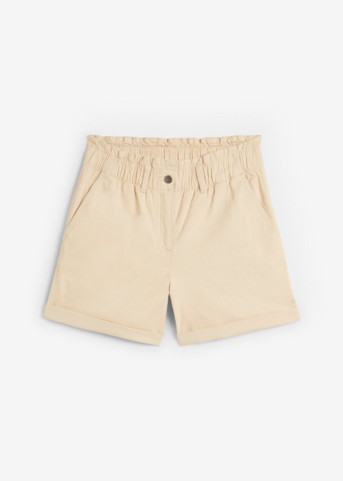 Twill-Shorts in beige von vorne - bpc bonprix collection