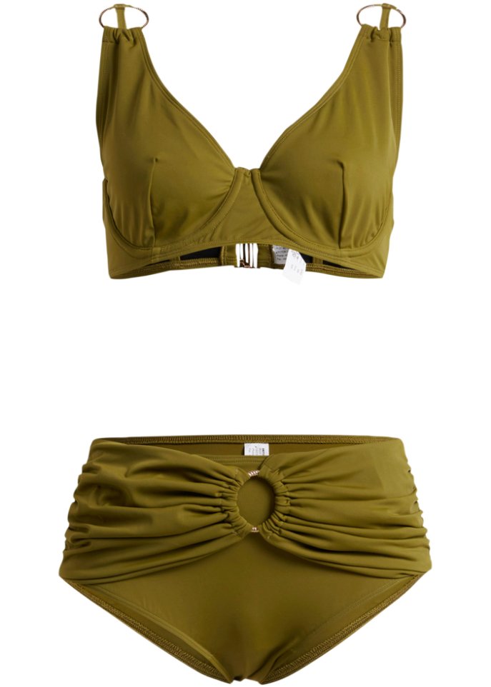 Bügel Bikini (2-tlg.Set) aus recyceltem Polyamid in grün von vorne - bpc selection