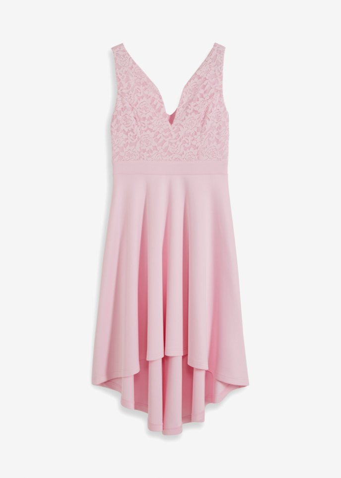 Kleid mit Spitze in rosa von vorne - BODYFLIRT boutique
